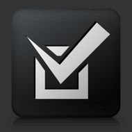 Black Square Button with Check Box Icon