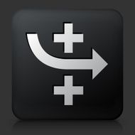 Black Square Button with Game Plan Icon