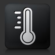 Black Square Button with Thermometer Icon