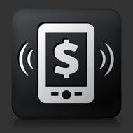 Black Square Button with Money Telephone Icon