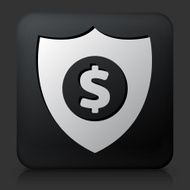 Black Square Button with Money Security Icon