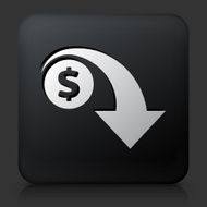 Black Square Button with Dollar Decrease Icon