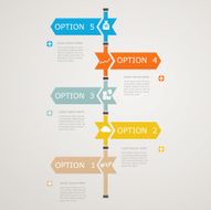 Timeline Infographic with business icons step structure to success