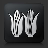 Black Square Button with Corn
