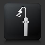 Black Square Button with Shower Icon
