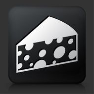 Black Square Button with Cheese Icon