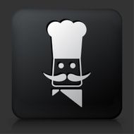 Black Square Button with Chef Head Icon