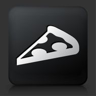 Black Square Button with Pizza Slice Icon