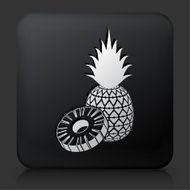 Black Square Button with Pineapple Icon