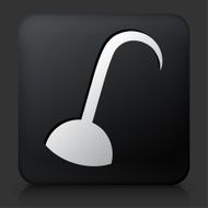 Black Square Button with Pirate Hook Icon