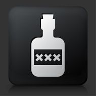Black Square Button with Pirate Rum Icon