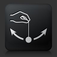 Black Square Button with Pendulum