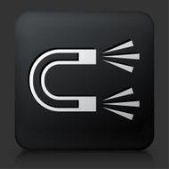 Black Square Button with Magnet Icon