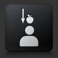 Black Square Button with Gravity Apple Icon