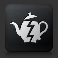 Black Square Button with Broken Tea Pot Icon
