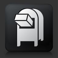 Black Square Button with Mailbox Delivery Icon