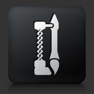 Black Square Button with Rocket Icon N4