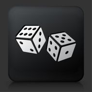 Black Square Button with Dice Icon