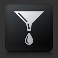Black Square Button with Oil Drip
