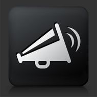 Black Square Button with Megaphone