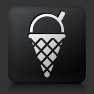 Black Square Button with Icecream Cone Icon N3