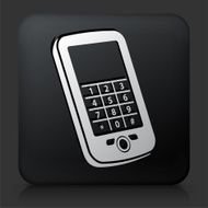 Black Square Button with Touchscreen Phone Icon N2