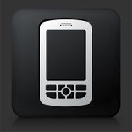 Black Square Button with Touchscreen Phone Icon N3