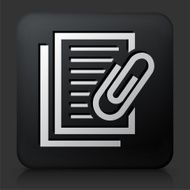 Black Square Button with Documents and Paper Clip N2