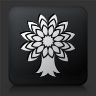 Black Square Button with Tree Icon N4