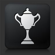 Black Square Button with Trophy