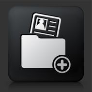 Black Square Button with Profile Folder and Plus Sign