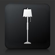 Black Square Button with Tall Floor Lamp
