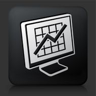 Black Square Button with Progress Chart on Computer