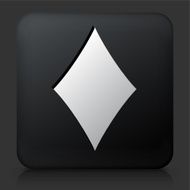 Black Square Button with Diamonds Suit Card