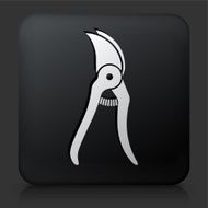 Black Square Button with Pruners