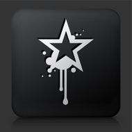Black Square Button with Graffiti Star