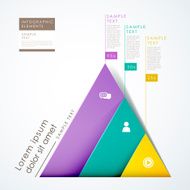 3d paper abstract pyramid infographics