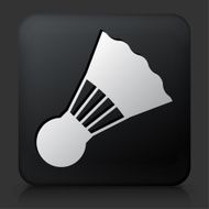 Black Square Button with Tennis Birdie Icon