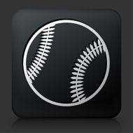 Black Square Button with Baseball Icon