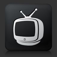 Black Square Button with Television Icon N7