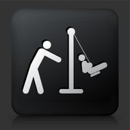 Black Square Button with Parent Pushing Child on The Swings N2