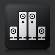 Black Square Button with Speaker System