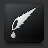 Black Square Button with Cactus Oil Icon