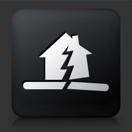 Black Square Button with Earthquake Icon