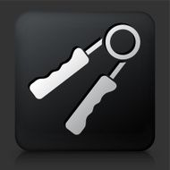 Black Square Button with Hand Grips Icon