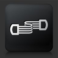 Black Square Button with Fitness Springs Icon