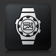 Black Square Button with Workout Watch Icon