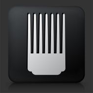 Black Square Button with Comb Icon