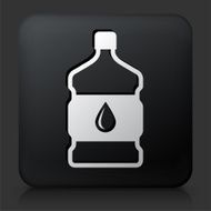 Black Square Button with Water Bottle