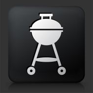 Black Square Button with Grill Icon N2